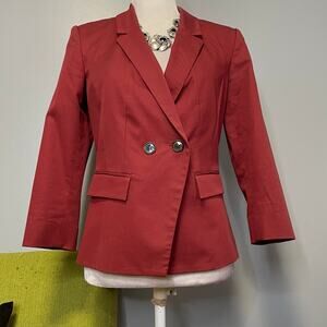 Le Chateau Red Double Breasted Suit Blazer Jacket
